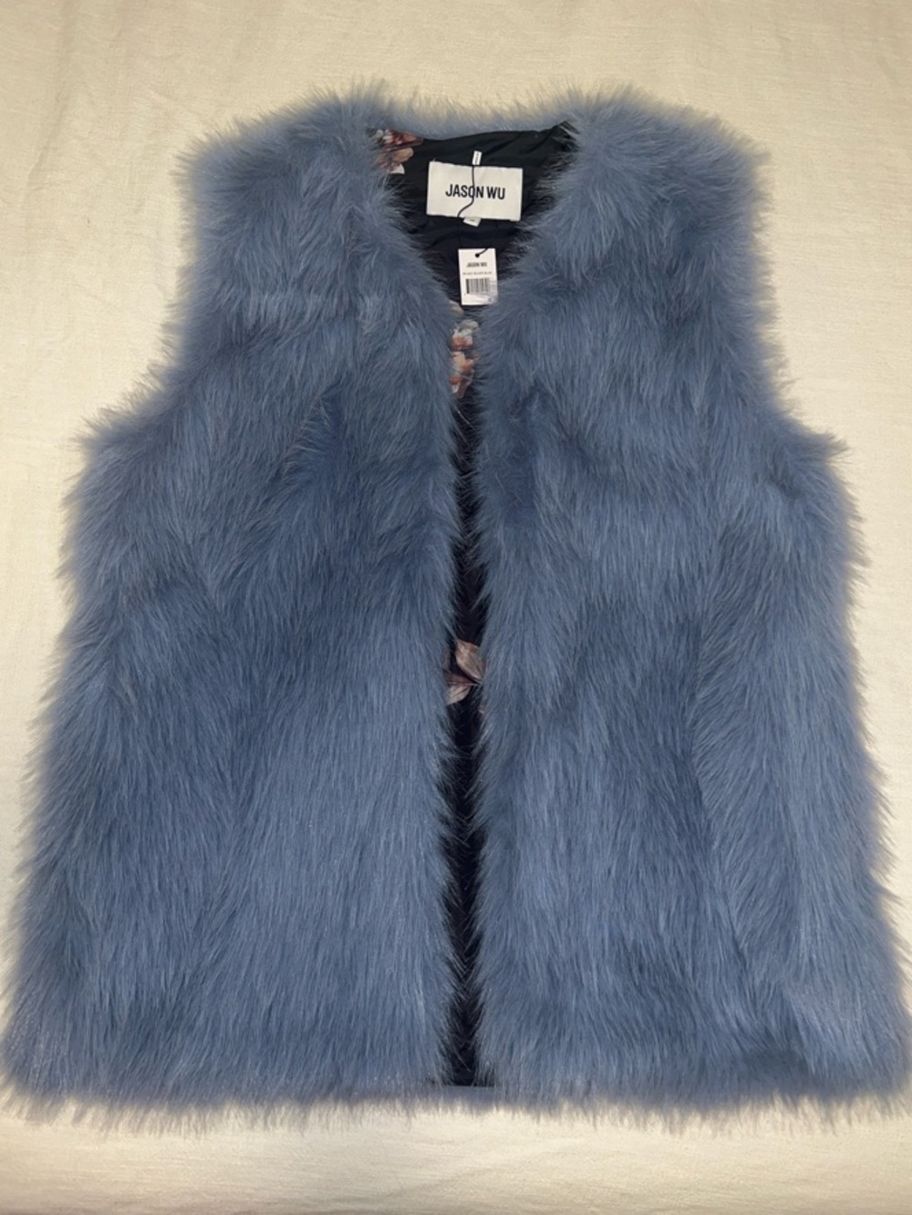 NWT Jason Wu Soft Blue Faux Fur Vest  - Size M